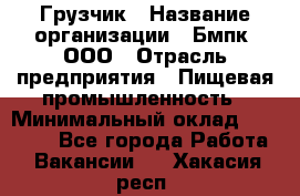 Грузчик › Название организации ­ Бмпк, ООО › Отрасль предприятия ­ Пищевая промышленность › Минимальный оклад ­ 20 000 - Все города Работа » Вакансии   . Хакасия респ.